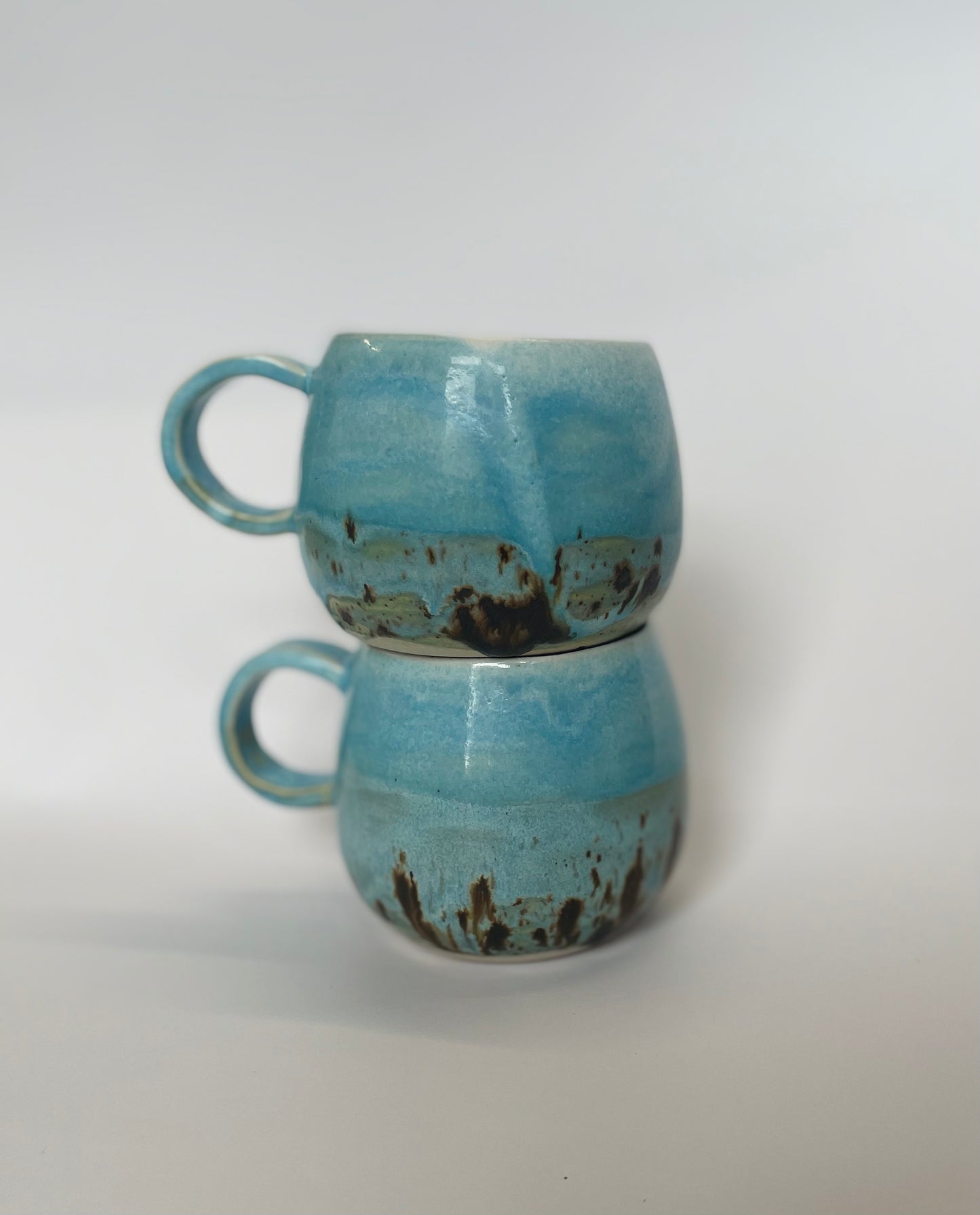 Blue speckled mug