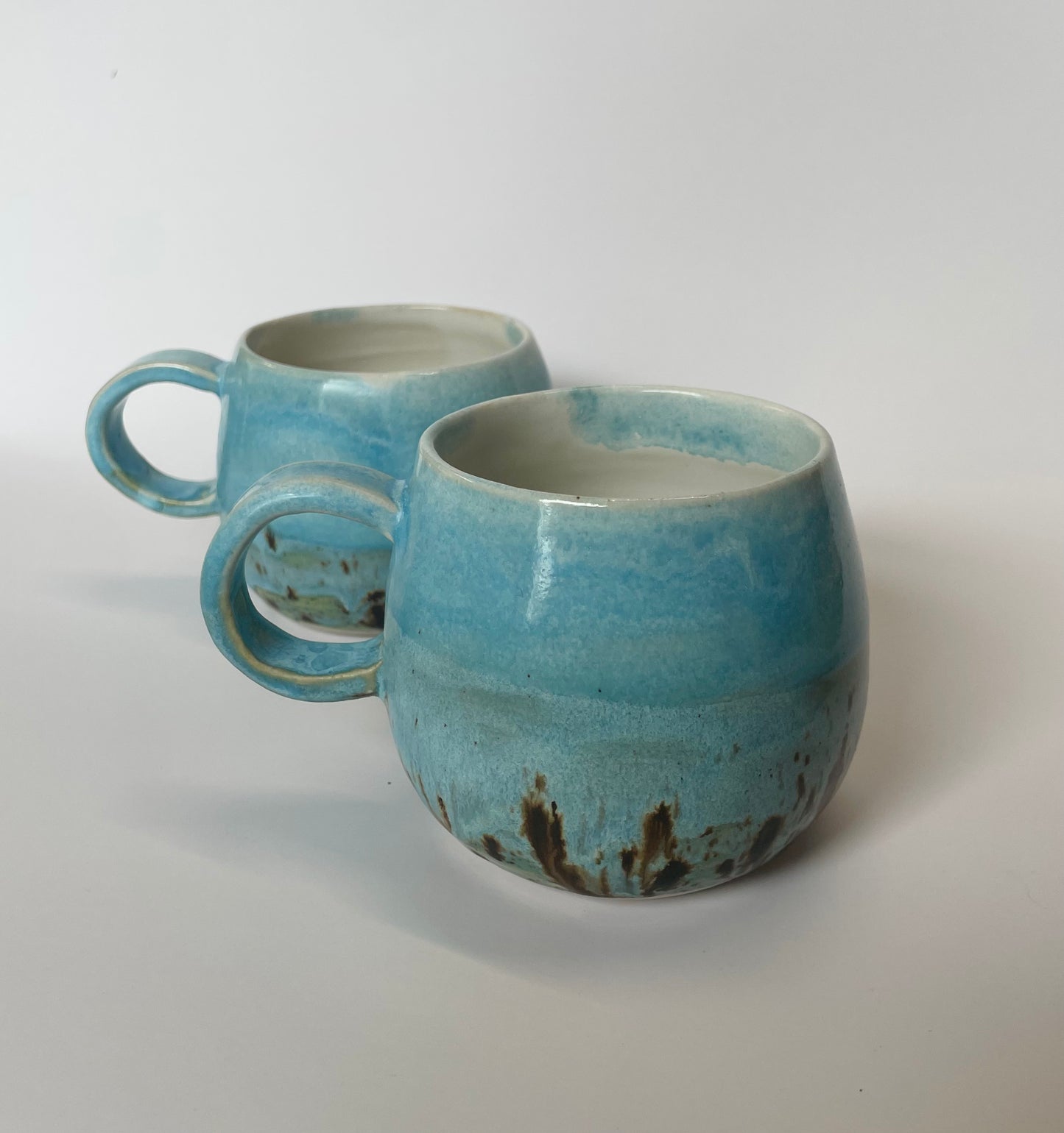 Blue speckled mug