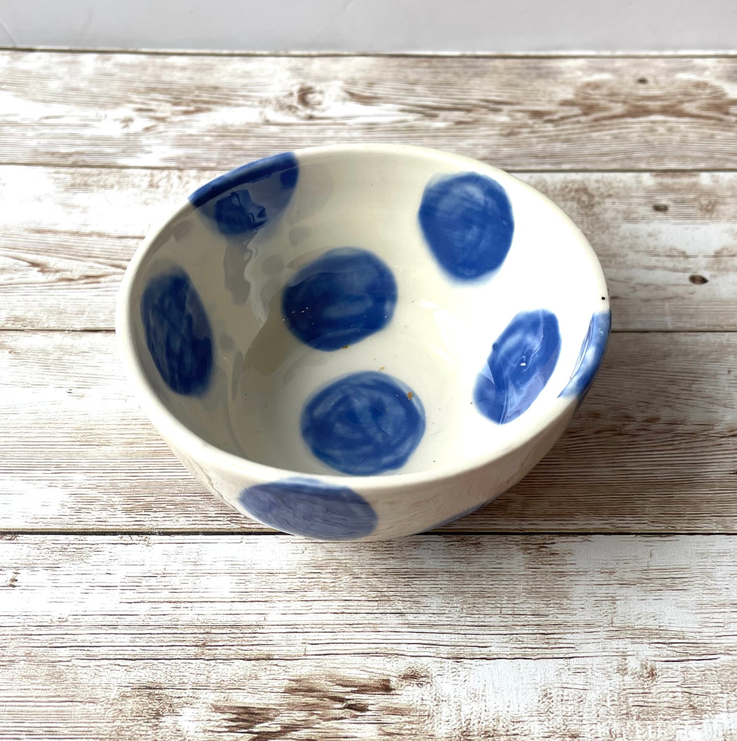 Small bowl with light blue spots