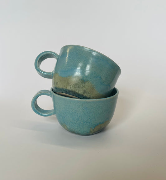 Blue cappuccino cup