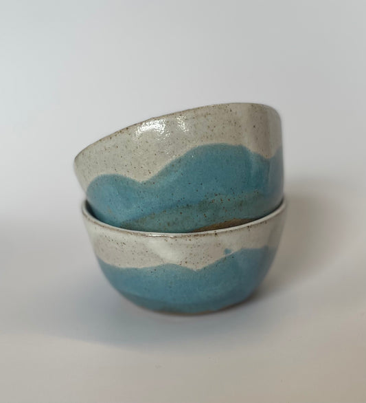 White and blue bowl